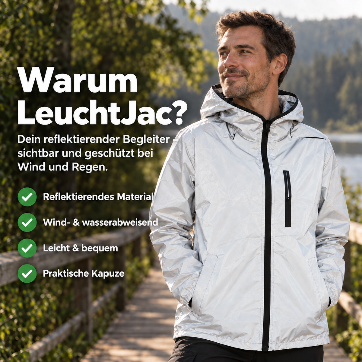LeuchtJac Reflektor-Regenjacke | Sichtbar und trocken bei jedem Wetter