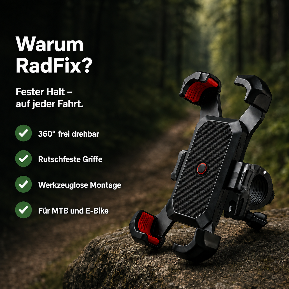 RadFix Handyhalterung | Sicherer Halt auf jeder Fahrt