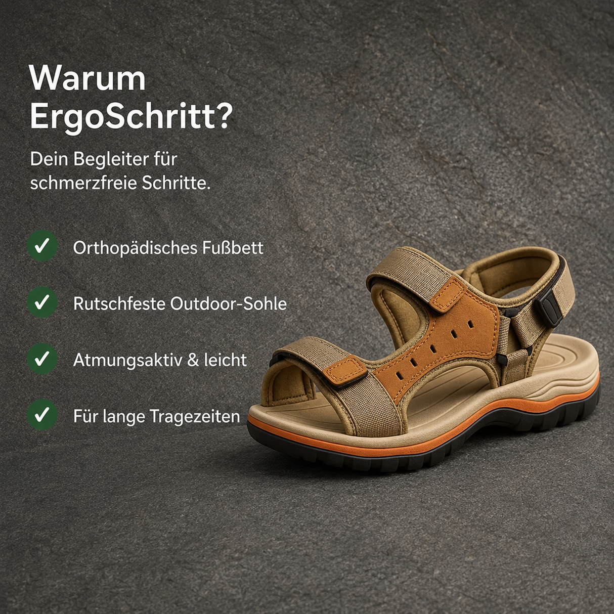 ErgoSchritt – Trekking-Sandalen | Bequem auf jedem Weg