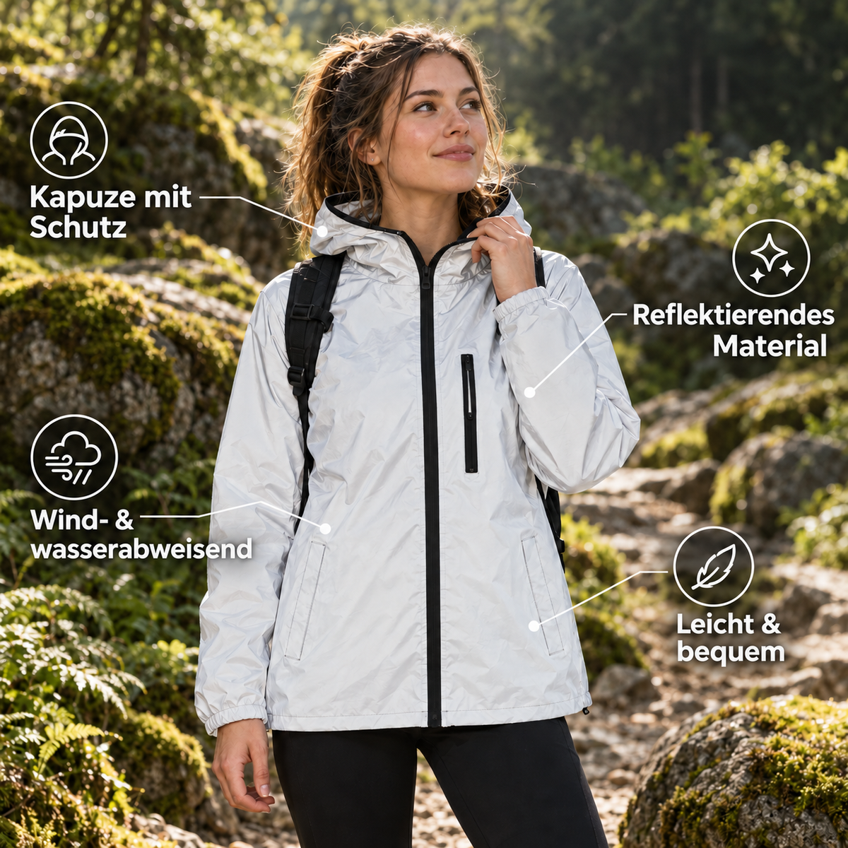 LeuchtJac Reflektor-Regenjacke | Sichtbar und trocken bei jedem Wetter