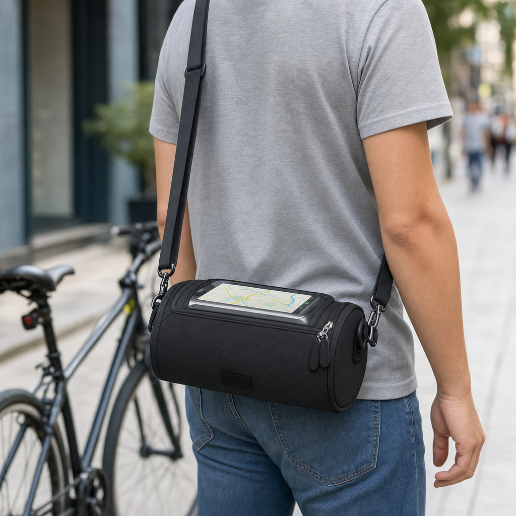 Radtasche und Umhängetasche in einem